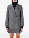 Apc A.p.c. A.p.c. Lucy Double-breasted Wool Blazer In Gray