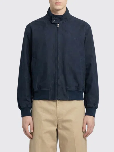 Apc Logo Embroidery Blouson In Blue