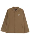 A.p.c. Snap Button Cotton-blend Classic Jacket In Brown