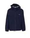 Apc Asics Interaction Logo-print Shell Hooded Jacket In Blue