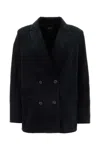 Apc Midnight Blue Cotton Blazer With Double-breasted Design In Black