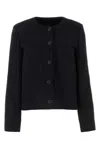 Apc Cropped Textured Jacket With Boxy Silhouette In Black