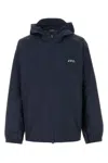 Apc Asics Interaction Logo-print Shell Hooded Jacket In Blue