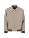 Apc A.p.c. Beige Cotton Jacket With Checkered Details In Multicolour