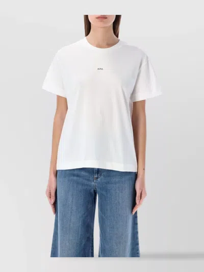 Apc Jade Cotton T-shirt Ribbed Collar In White