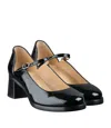 Apc Black Jade Mary Jane Heels In White