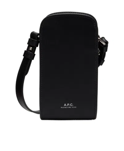 Apc James Leather Mini Bag In Black