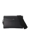 Apc James Leather Shoulder Bag In Black