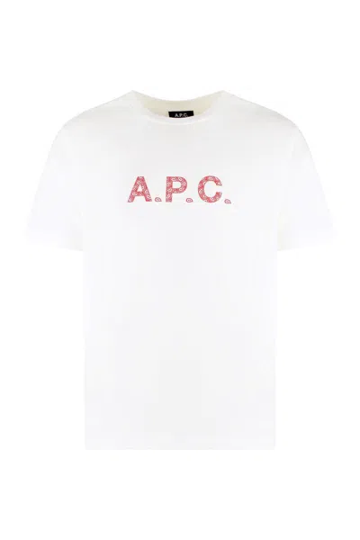 Apc A.p.c. James Logo Cotton T-shirt In White