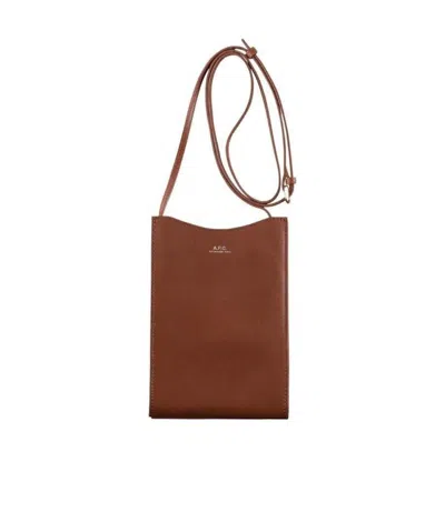 Apc Jamie Embossed Logo Crossbody Bag In Brown