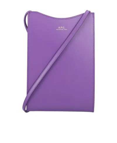 Apc Jamie Logo-print Crossbody Bag In Purple