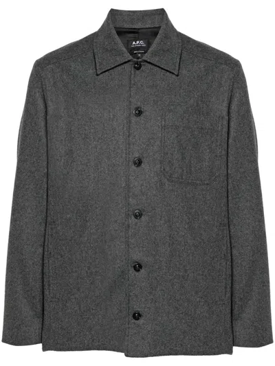 Apc Jamie Shirt Jacket In Grey