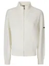 Apc A.p.c. Ribbed Wool Cardigan With Zip In Ecru