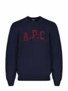 Apc A.p.c. A.p.c. Wool Sweater With Embossed Logo In Blue
