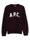 Apc Jay Varsity-logo Crew-neck Sweater In Burgundy