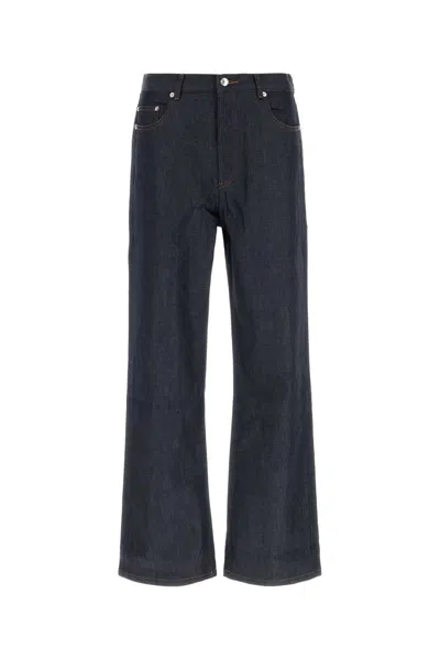 A.p.c. High Waist Wide Leg Denim Jeans In Blue