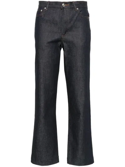 Apc Button-fly Flared Jeans In Black