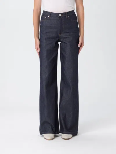 APC JEANS A. P.C. WOMAN COLOR BLUE,H28420009