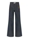 Apc Wide-leg Rigid Denim Jeans With Contrast Stitching In Blue