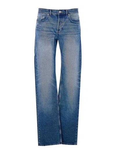 Apc Straight Jeans In Light Blue Cotton Denim