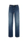 Apc A.p.c. Elisabeth' Blue Straight Jeans With Branded Button In Denim In Blue