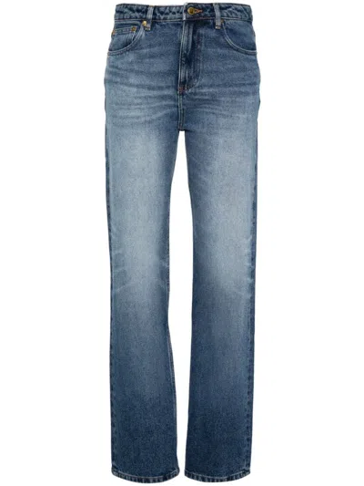 Apc Kylie Mid Rise Straight Denim Jeans In Ial Indigo Delave