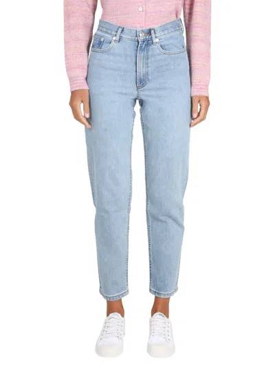 Apc High-waisted Straight-leg Jeans In Blue