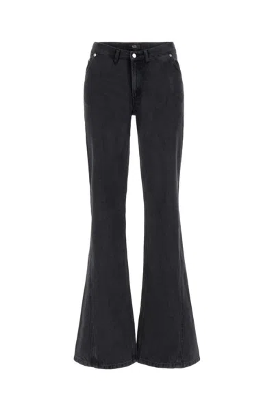 Apc Black Denim Elle Jeans In Noir Delave