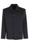 Apc A.p.c. Button-up Jacket With Structured Collar And Chest Pocket In Blue