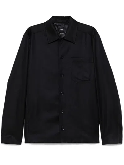 Apc Jeffray Shirt Jacket In Blue