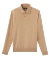 Apc A.p.c. Long Sleeve Wool Polo Sweater In Beige