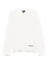 Apc Embroidered-logo Wool Jumper In White