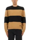 Apc A.p.c. A.p.c. Edwardo Striped Wool Jumper In Brown