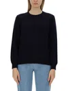 Apc Wool Crewneck Pullover In Blue