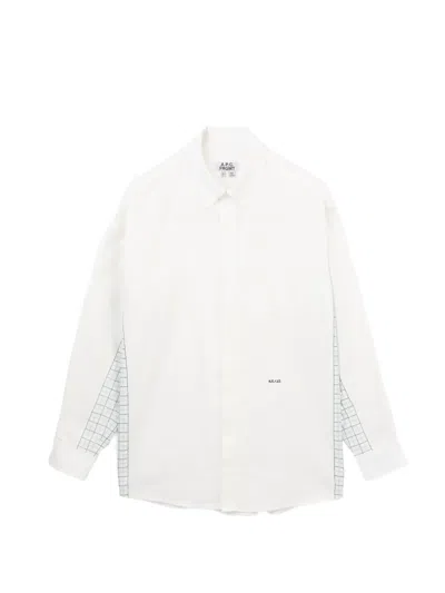A.p.c. Oxford Frgmt Shirt Button Down Collar In White