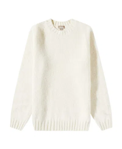 Apc Jim Crew-neck Wool Jumper In White