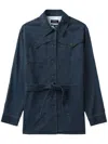 Apc Joann Belted Denim Jacket In Blue