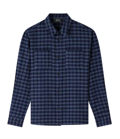 Apc Joe Overshirt In Iak - Dark Navy Blue