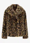 Apc Johanna Animal Print Faux Fur Coat In Animal Print
