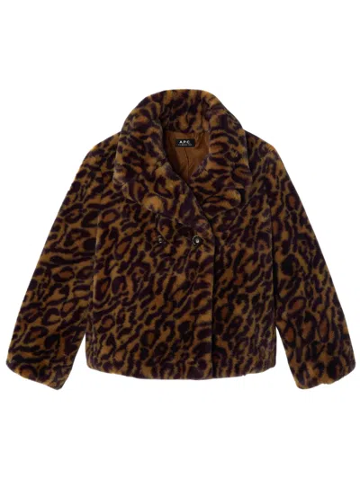 A.p.c. Johanna Coat In Animal Print