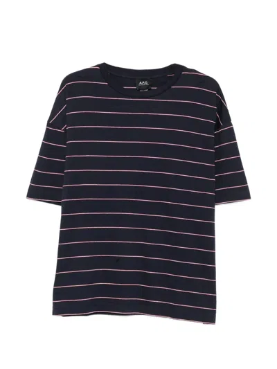 A.p.c. A. P.c. Embroidered Tonal Logo Crewneck T-shirt In Multi