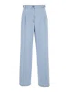 Apc Joseon Light Blue Pants With Belt Loops And Pleats On The Front In Cotton Woman In Blue