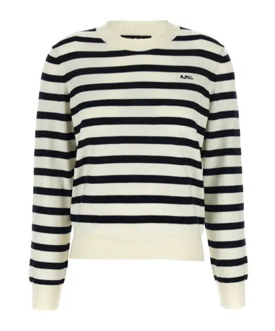 APC JOSEPHA STRIPED CREWNECK SWEATER