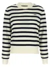 Apc A.p.c. Striped Sweater With Logo In White