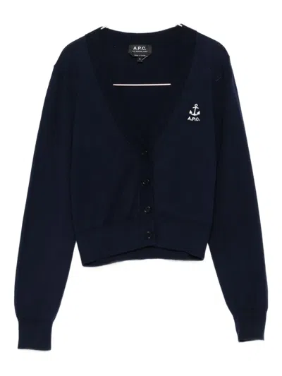 Apc Joséphine Anchor-embellished Cardigan In Black