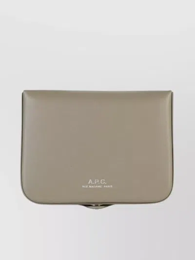 Apc 'josh' Leather Purse Rounded Corners In Neutral