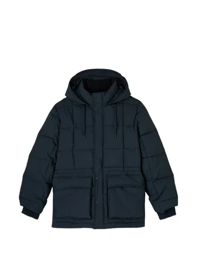 A.p.c. Joshua Hooded Puffer Jacket In Blue