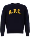 Apc A. P.c. Virgin Wool Logo Sweater In Blue
