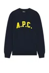 Apc A. P.c. Virgin Wool Logo Sweater In Dark Navy