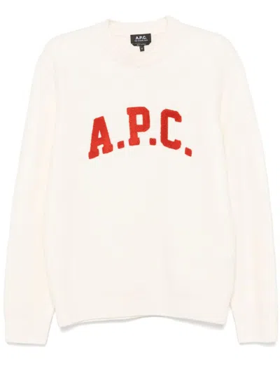 Apc Joshua Sweater In Aad Ecru